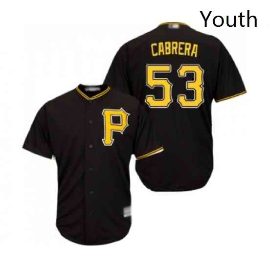 Youth Pittsburgh Pirates 53 Melky Cabrera Replica Black Alternate Cool Base Baseball Jersey